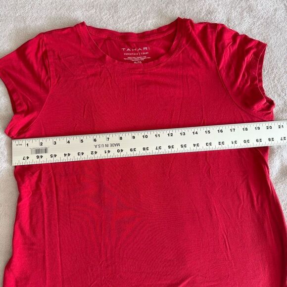 Tahari Red Essential Cap Sleeve T-Shirt - Picture 6 of 7